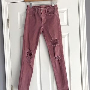 American Eagle Distressed Skinny Jeans Size 4  Long